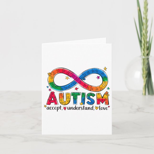 Carte Sensibilisation sur l'autisme Accepter Comprendre  (Devant)