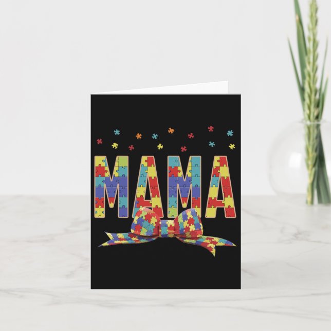 Carte Sensibilisation sur l'autisme Autisme Mama Accepte (Devant)