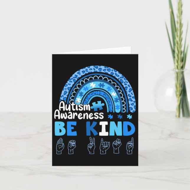 Carte Sensibilisation sur l'autisme Be Kind Asl Hand Sig (Devant)