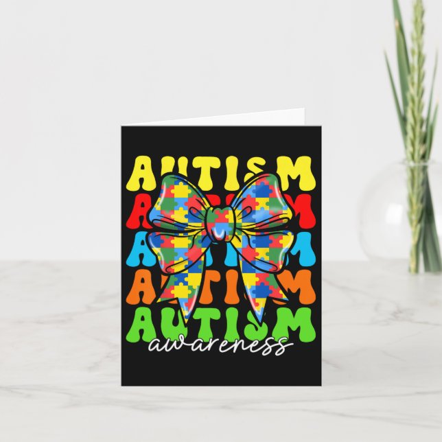 Carte Sensibilisation sur l'autisme Coquette Bow Hommes  (Devant)