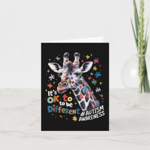 Carte Sensibilisation sur l'autisme Cute Giraffe Animal