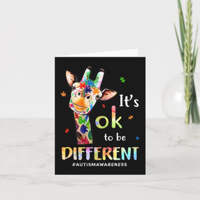 Carte Sensibilisation sur l'autisme Cute Giraffe Animal  (Devant)