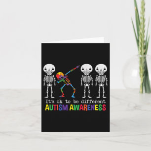 Carte Sensibilisation sur l'autisme Dabbing Skeleton Ce