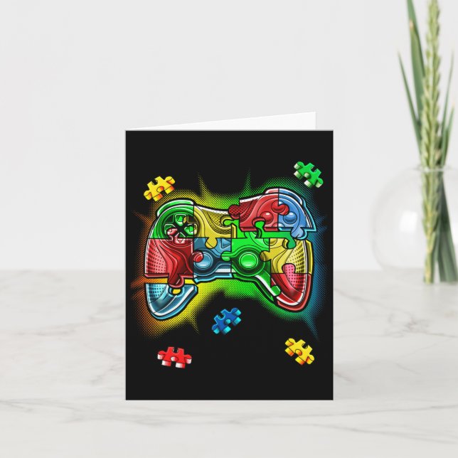 Carte Sensibilisation sur l'autisme de jeu vidéo contrôl (Devant)