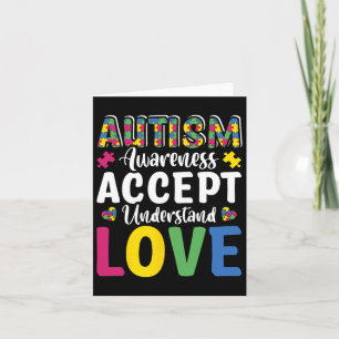 Carte Sensibilisation sur l'autisme de puzzle Accepter C