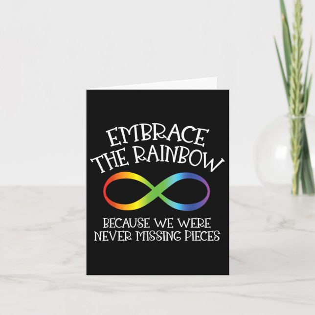 Carte Sensibilisation sur l'autisme Embrassez Le Rainbow (Devant)