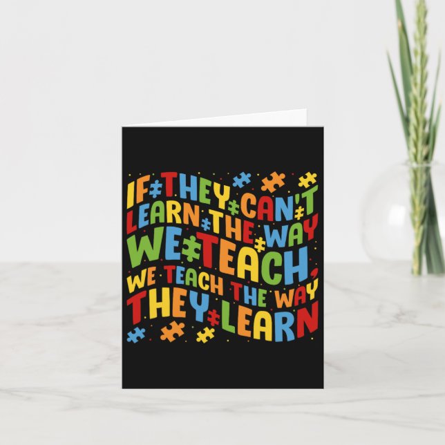 Carte Sensibilisation sur l'autisme Enseignant Puzzle Pi (Devant)