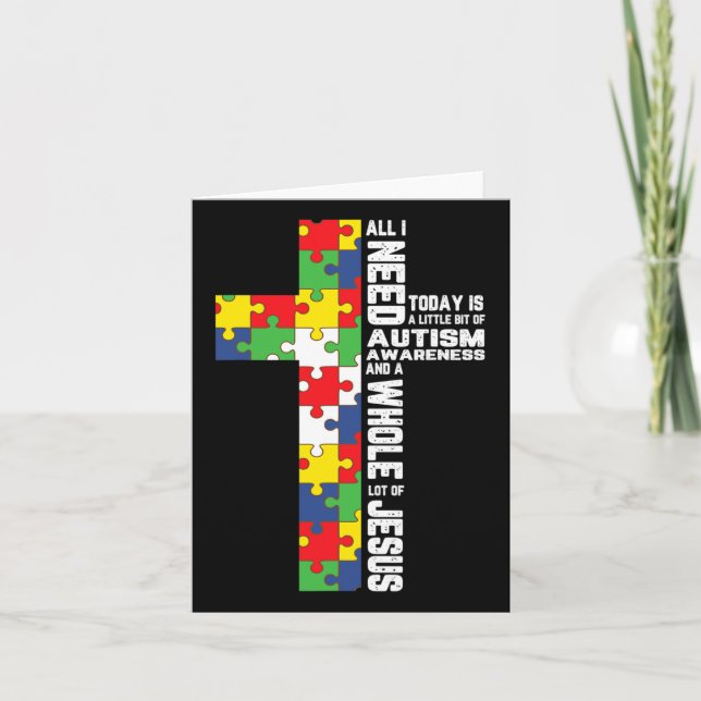 Carte Sensibilisation sur l'autisme Jésus Croix Puzzle C (Devant)