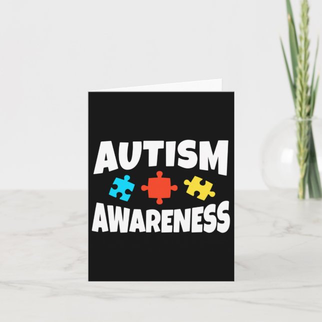 Carte Sensibilisation sur l'autisme Puzzle Piece Support (Devant)