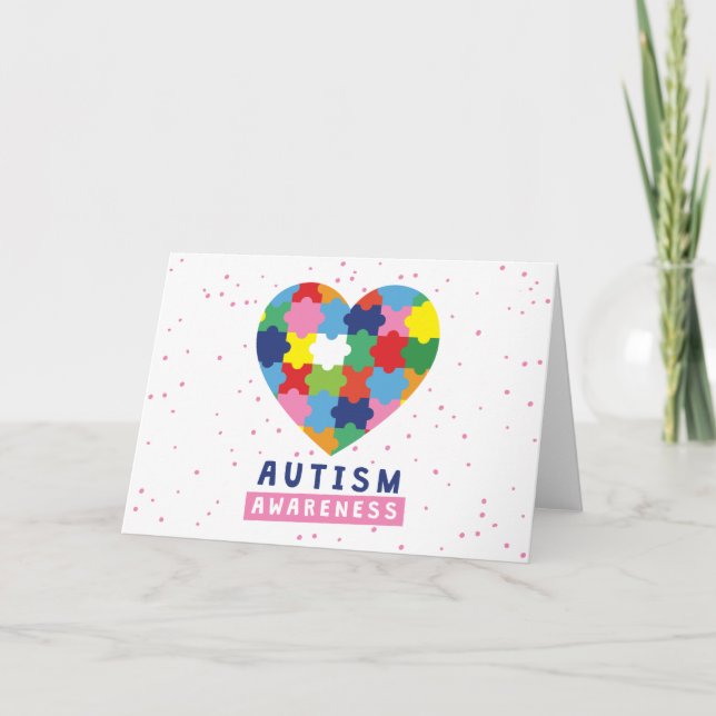 Carte sensibilisation sur l'autisme rose (Devant)