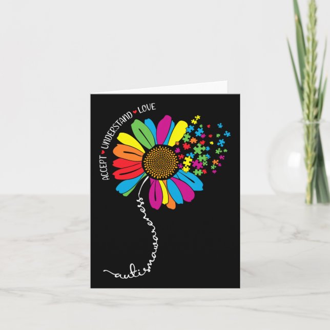 Carte Sensibilisation sur l'autisme Sunflower Accepter C (Devant)