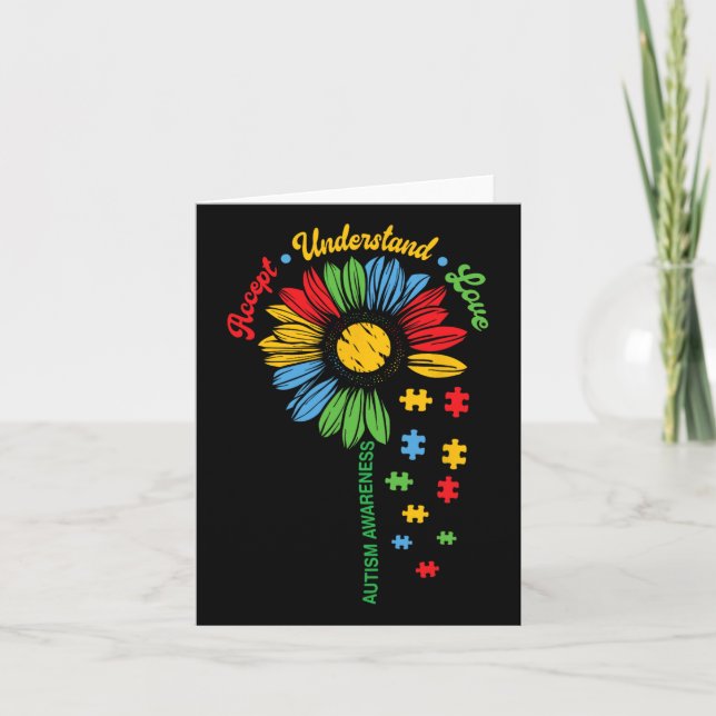 Carte Sensibilisation sur l'autisme Sunflower Aide autis (Devant)