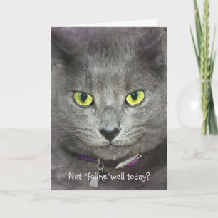 Carte Sentez-vous mieux bientôt visage chat