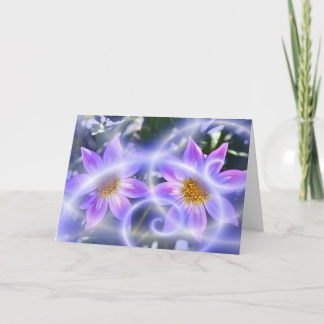 Carte Sentier de fée violette Dahlia sur toile et autres (Devant)