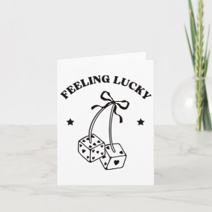 Carte Sentiment Chanceux Dés Rétro Saint-Valentin Cœurs