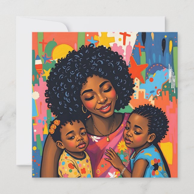 Carte Sentimental Mother and Daughter Art Mother's Day (Devant)