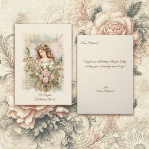 Carte Sentiments Affectueux Ange de Style Vintage