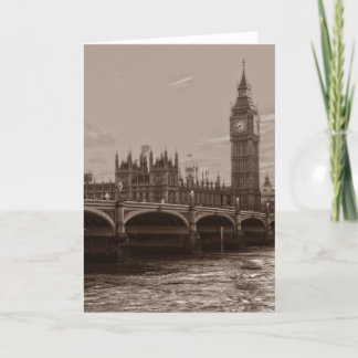 Carte Sepia Big Ben Tower Palace de Westminster
