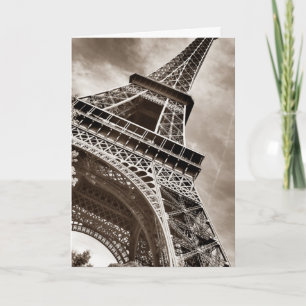 Carte Sepia Color Eiffel Tower Paris