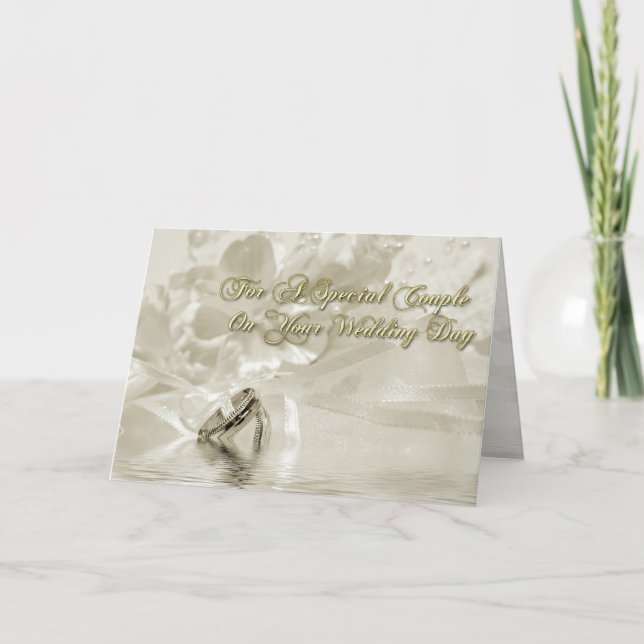 Carte Sépia de félicitations de mariage (Devant)