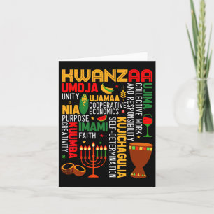 Carte Sept Principes de Kwanzaa Fier d'Afro-Américain