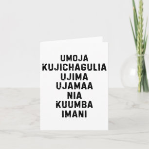 Carte Sept Principes de Kwanzaa Joyeux Kwanzaa 5