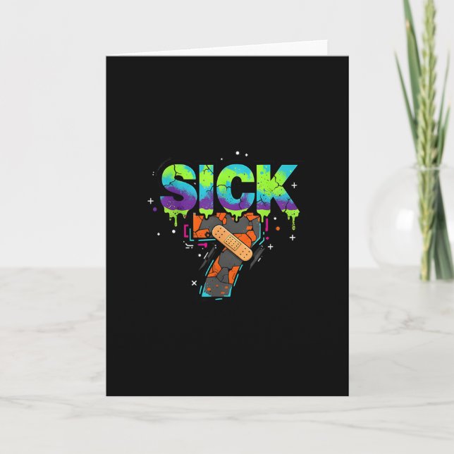 Carte Sept Sicken Meme Graffiti Éclaboussure Amusant Jeu (Devant)