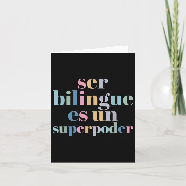 Carte Ser Bilingue Es Un Superder Bilingual Spanieacher  (Devant)