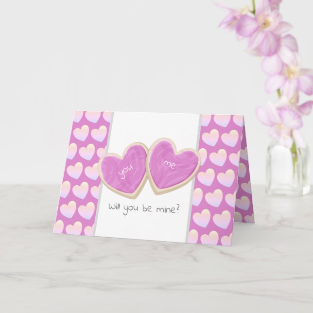 Carte seras-tu à moi cookies découpés saint-valentin (Orchidée)