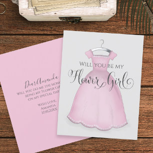 Carte Seras-tu ma Demoiselle d'Honneur Robe Rose Mariage