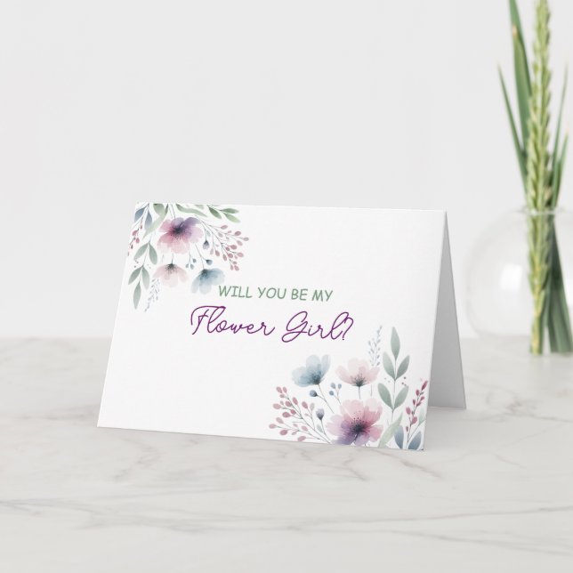 Carte Seras-tu ma fille aux fleurs ? | Mariage floral (Devant)