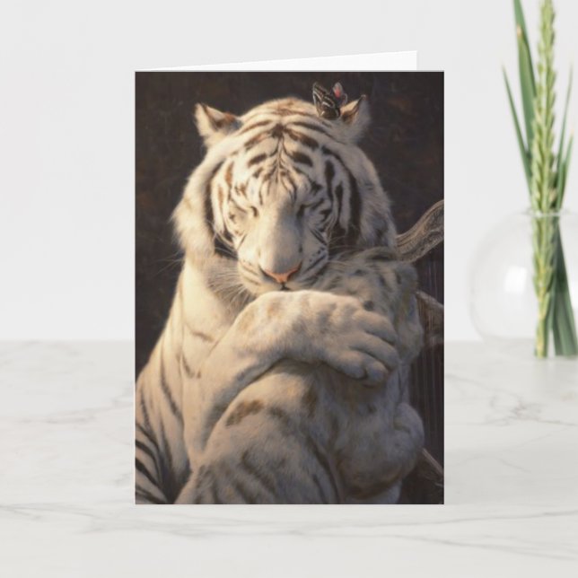 Carte Serène du Tigre Blanc – Confort et Réflexion (Devant)