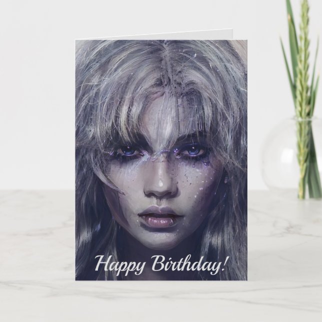 Carte Serene Mystical Dark Imaginaire Portrait féminin (Devant)