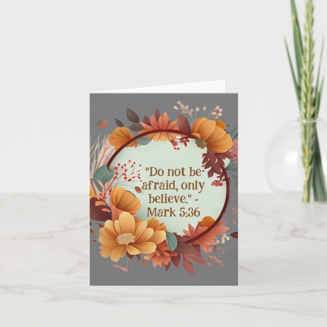 Carte Serene Nature Strawflower Wreath Religion Blank (Devant)