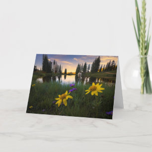 Carte Serene Sunrise au-dessus d'un étang du Colorado