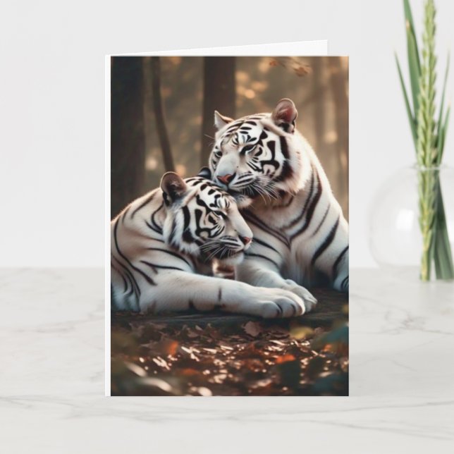 Carte Serene White Tiger Companions (Devant)