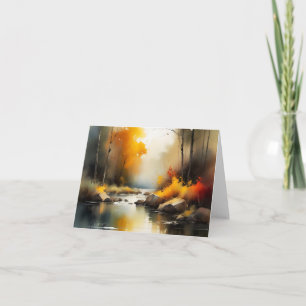 Carte Sérénissime peinture paysage de rivière d'automne