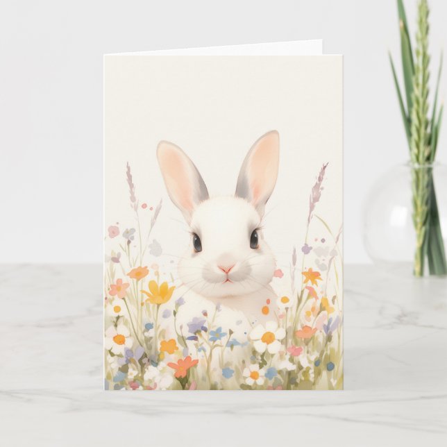 Carte Serenité de Lapin enneigé (Devant)