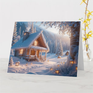 Carte Sérénité neigeuse : Vœux chaleureux pour une nouve