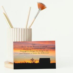 Carte Serenity Prayer coucher du soleil Silhouette Blond
