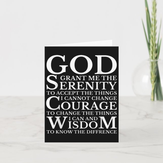 Carte Serenity Prayer Na Aa Sober Recovery  (Devant)