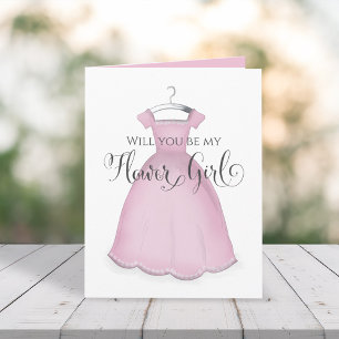 Carte Serez-vous ma fille Flower Mariage Robe Rose migno