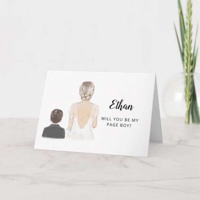 Carte Serez-Vous Ma Page Proposition De Garçon Plier Car (Devant)