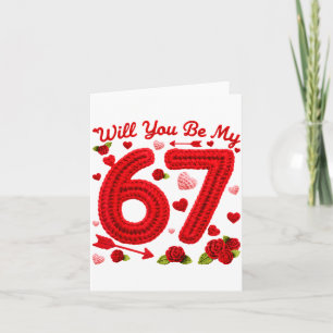 Carte Serez-vous ma Saint-Valentin drôle florale 67 Six 