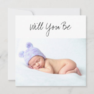 Carte Serez-vous mon bébé GodParent portant une photo de