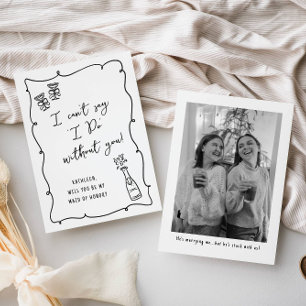 Carte Serez-vous mon...Champagne Doodle Bridal Propositi