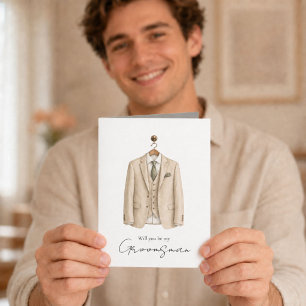 Carte Serez-vous mon témoin de mariage Gentleman Costume