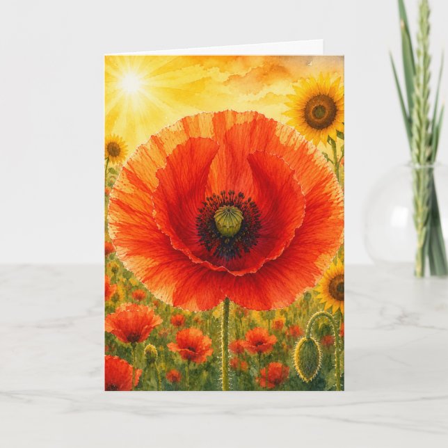 Carte Série Radiant Petal – COQUELICOT (Devant)