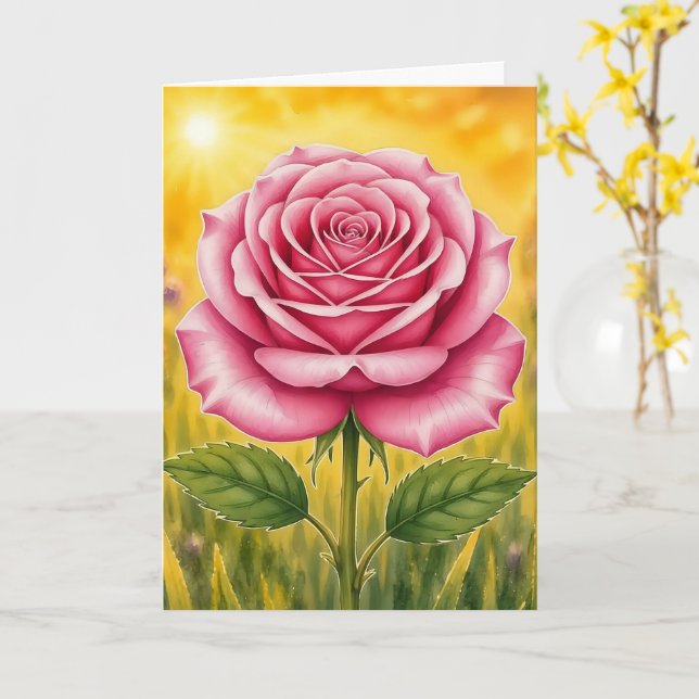 Carte Série Radiant Petal – ROSE PINK (Fleur jaune)