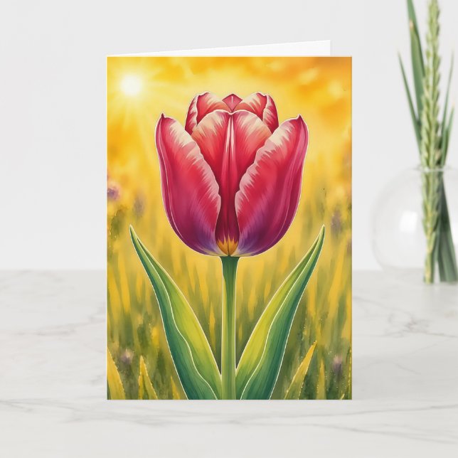 Carte Série Radiant Petal – Tulipe Rouge (Devant)